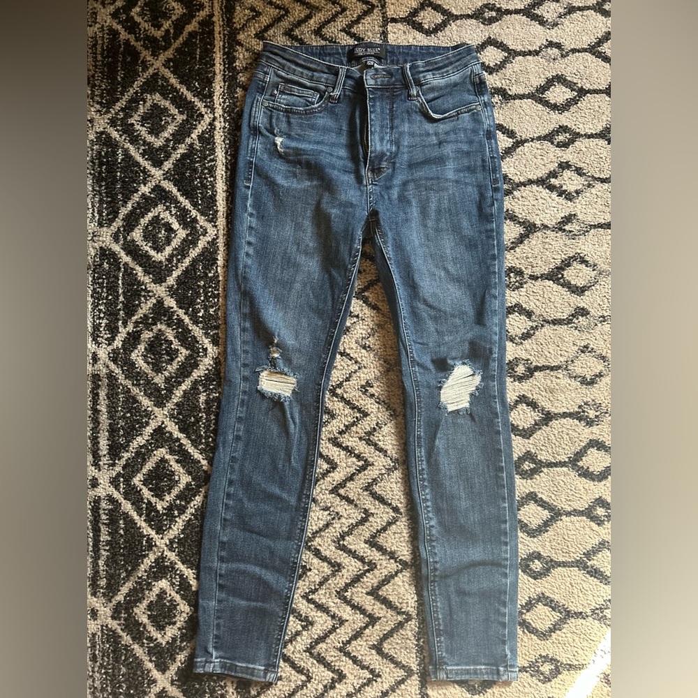 Judy Blue Skinny Distressed Blue Jeans